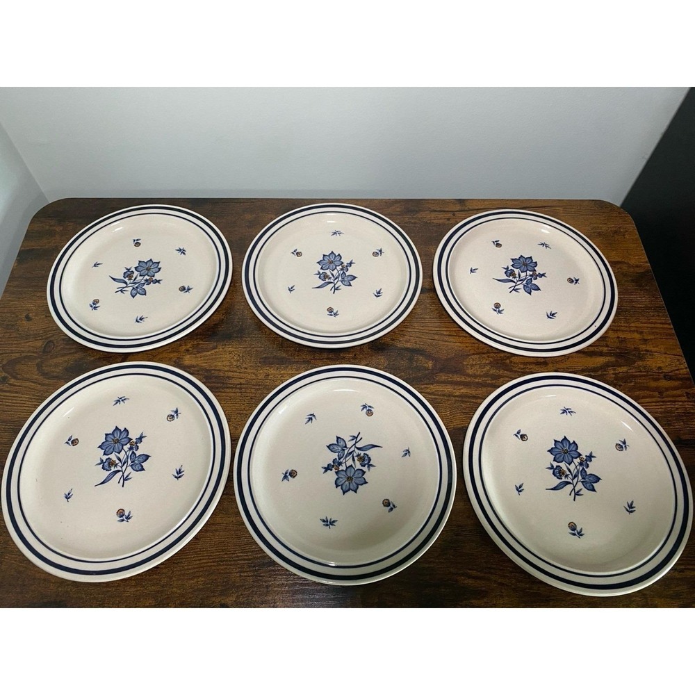Vintage Newcor Versailles Japan Salad Plate Blue Flowers Boho Cottagecore